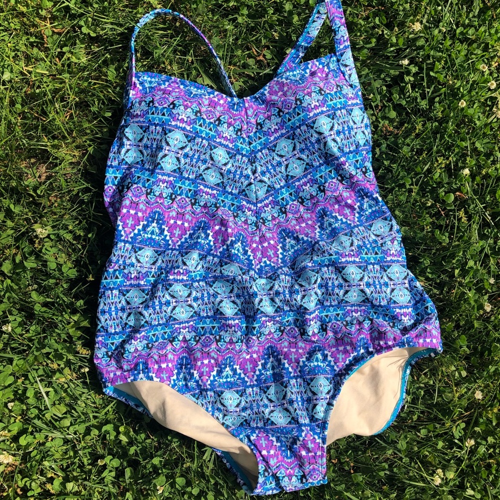 Blue and Purple Aztec Swimsuit